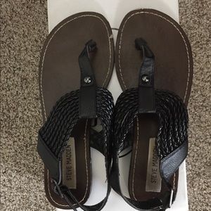 Steve Madden Black and Brown Sandals